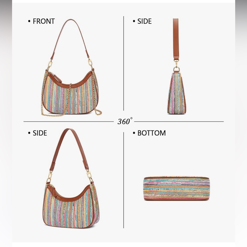 🆕 Shoulder Bag for Women Cute Hobo Purses and Handbags Retro Clutch Purse - Picture 5 of 7
